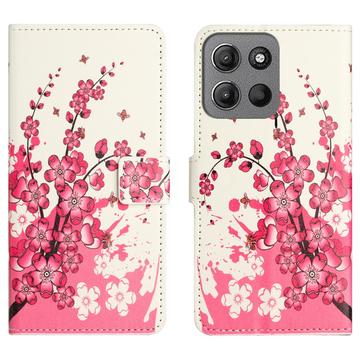 Motorola Moto G15/G15 Power Etui Portfel Style Seria - Różowe Kwiaty