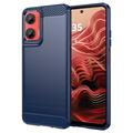 Motorola Moto G35 Szczotkowane Etui z TPU - Włókno Węglowe
