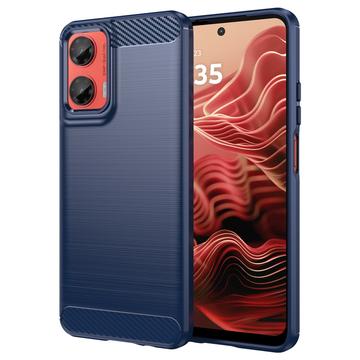 Motorola Moto G35 Szczotkowane Etui z TPU - Włókno Węglowe