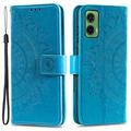 Motorola Moto G35 Etui z Portfelem z Serii Mandala - Błękit