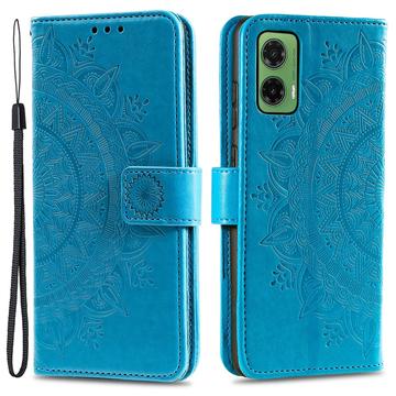 Motorola Moto G35 Etui z Portfelem z Serii Mandala - Błękit