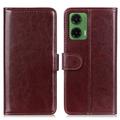 Etui Motorola Moto G35 Etui portfelowe z magnetycznym zamknięciem - brązowy