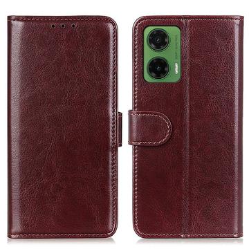 Etui Motorola Moto G35 Etui portfelowe z magnetycznym zamknięciem - brązowy