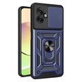 Motorola Moto G55 Hybrydowe Etui z Pierścieniem Obrotowym z Osłoną Aparatu - Błękit
