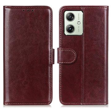 Etui Motorola Moto G64 Etui portfelowe z magnetycznym zamknięciem - brązowy