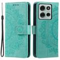 Motorola Moto G75 Etui z Portfelem z Serii Mandala - Zieleń