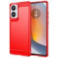 Motorola Moto G85/S50 Neo Szczotkowane Etui z TPU - Włókno Węglowe