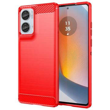 Motorola Moto G85/S50 Neo Szczotkowane Etui z TPU - Włókno Węglowe