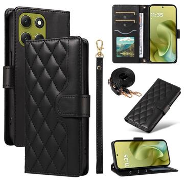 Luksusowe pikowane etui-portfel do Motorola Moto G86
