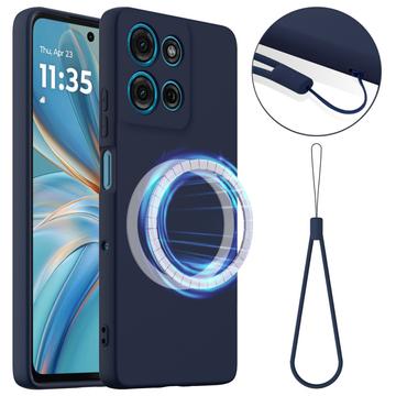 Motorola Moto G86 Power Etui z Płynnego Silikonu - kompatybilne z MagSafe - Ciemnoniebieski