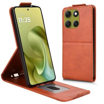 Motorola Moto G86 Power Etui z klapką pionową i podstawką - brązowy