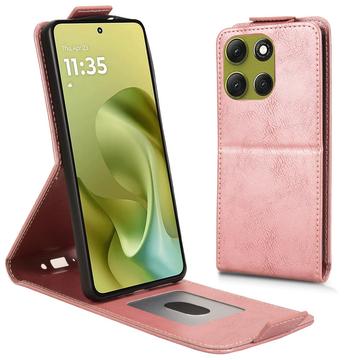 Motorola Moto G86 Etui z klapką pionową i podstawką - różowe złoto