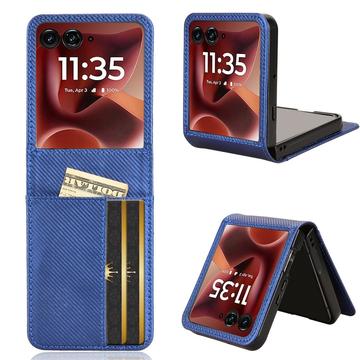 Motorola Razr 60 Ultra FlexCard Etui z włókna węglowego z kieszeniami na karty - niebieski