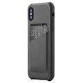 Skórzany Pokrowiec-Portfel Mujjo iPhone X / iPhone XS - Szary