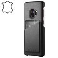 Skórzany Pokrowiec-Portfel Mujjo Samsung Galaxy S9 - Czerń