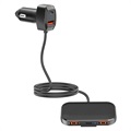 Wieloportowy Szybki Ładowarka Samochodowa z Przedłużaczem ​SC02M - 3x USB, 2x USB-C - 60W