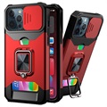 Wielofunkcyjne Hybrydowe Etui 4-w-1 do iPhone 11 Pro - Czerwone