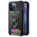 Wielofunkcyjne Hybrydowe Etui 4-w-1 do iPhone 13 Pro - Czarne