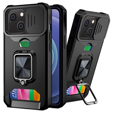 Wielofunkcyjne Hybrydowe Etui 4-w-1 do iPhone 13 - Czarne