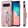 Samsung Galaxy S10 Wielofunkcyjne Etui z TPU ze Stojakiem - Różowe Złoto