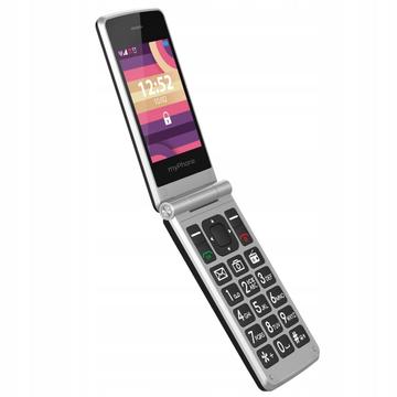 Telefon z klapką myPhone Tango LTE z przyciskami bezpieczeństwa SOS i ICE - czarny / srebrny