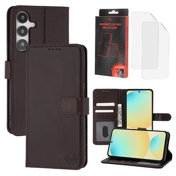 Samsung Galaxy S24 FE MyTPhone CardMate Etui portfelowe ze skóry - ciemnobrązowy