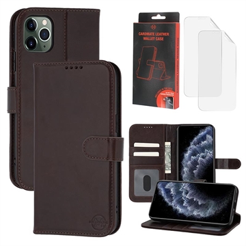 iPhone 11 Pro Max MyTPhone CardMate Etui portfelowe ze skóry - ciemnobrązowy