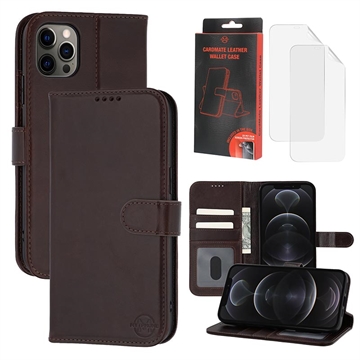 iPhone 12/12 Pro MyTPhone CardMate Etui portfelowe ze skóry - ciemnobrązowy