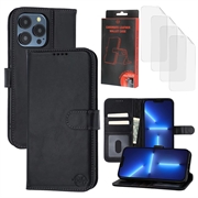 iPhone 13 Pro Max/12 Pro Max MyTPhone CardMate Etui portfelowe ze skóry - czarny