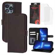 iPhone 13 Pro MyTPhone CardMate Etui portfelowe ze skóry - ciemnobrązowy
