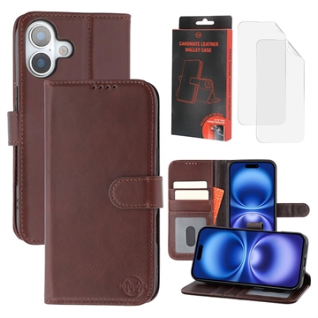 iPhone 17 MyTPhone CardMate Etui portfelowe ze skóry - ciemnobrązowy