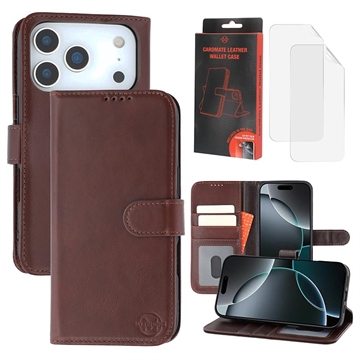 iPhone 17 Pro MyTPhone CardMate Etui portfelowe ze skóry - ciemnobrązowy