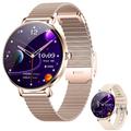 Smartwatch damski NX21 z funkcją monitorowania zdrowia - Bluetooth 5.3 i IP68 - złoty