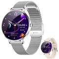 Smartwatch damski NX21 z funkcją monitorowania zdrowia - Bluetooth 5.3 i IP68 - srebrny