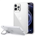 iPhone 12/12 Pro Hybrydowe Etui z Ukrytą Podpórką - Białe / Przezroczyste