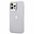 iPhone 12/12 Pro Hybrydowe Etui z Ukrytą Podpórką - Białe / Przezroczyste