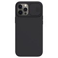 iPhone 12/12 Pro Silikonowe Etui Nillkin CamShield Silky - Czarne