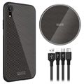 Etui Nillkin Fancy/Ładowarka Bezprzewodowa/Kabel 3-w-1 do iPhone XR - Czarne