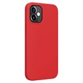 iPhone 12 mini Etui z Ciekłego Silikonu Nillkin Flex Pure - Czerwień