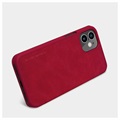 iPhone 12 mini Etui z Klapką Nillkin Qin - Czerwień