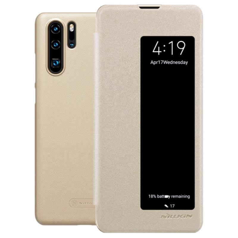 Huawei P30 Pro Etui z Klapką Nillkin Sparkle Smart View - Złoto