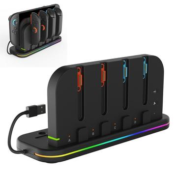 Nintendo Switch 1/2/OLED iPega PG-SW2062 Stojak do ładowania i chłodzenia 9 w 1 z RGB