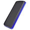 Nokia C1 Plus Etui z Klapką - Włókno Węglowe - Błękit