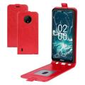 Nokia C200 Pionowe Etui z Klapką i Miejscem na Kartę - Czerwień