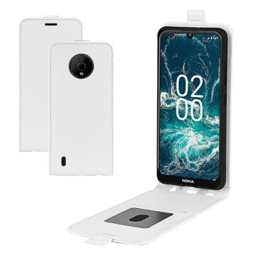 Nokia C200 Pionowe Etui z Klapką i Miejscem na Kartę - Biel