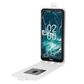 Nokia C200 Pionowe Etui z Klapką i Miejscem na Kartę - Biel