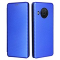 Nokia X10/X20 Etui z Klapką - Włókno Węglowe - Błękit