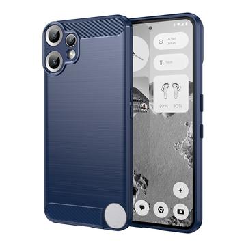 Nothing CMF Phone 2 Pro Szczotkowane Etui z TPU - Włókno Węglowe - niebieski