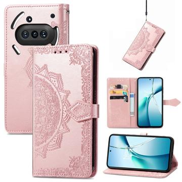 Etui z Portfelem z Serii Mandala do Nothing Phone (3a) - Różowe Złoto