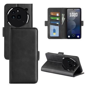 Nothing Phone (3a) Pro Etui portfelowe z magnetycznym zamknięciem - tekstura cielęca - czarny